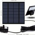 1.2W Solar Fountain Pump for Bird Baths Summer Solar Panel with 3m Long Cable and 8 Nozzle Attachments Garden Fountain.