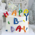 Rainbow Cake Topper, English Letters Happy Birthday Cake Topper, Colorful Letters Rainbow for Kids 1st Birthday Party Supplies.