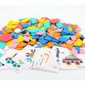 180pcs Set Wooden 3D Puzzles Colorful Geometric Shape Tangram Jigsaw Game Kids Montessori Learning Educational Toys for Childre. 