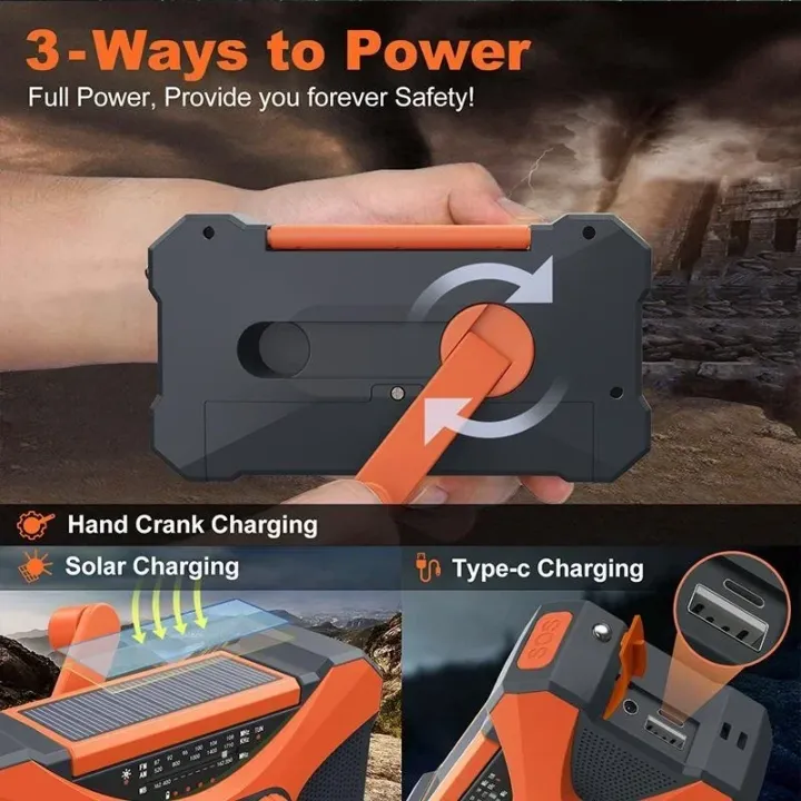 Multifunctional%2010000mAh%20Solar%20Crank%20Radio%20%20AM/FM/NOAA%20Weather%20Alert,%20Dual%20Stereo%20Speakers,%20Phone%20Charger,%20LED%20%20&amp;%20SOS%20Alarm%20-%20Image%204