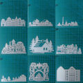 houses building metal cutting dies mold Scrapbooking decoration paper craft knife mould blade punch template Embossing stencils.