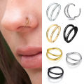 Double Septum Rings Nose Rings Hoops Cartilage Hoop Earring Piercing Nose Open Stacked Hoop Nose Rings 16G 18G 20G 6/8/10mm.