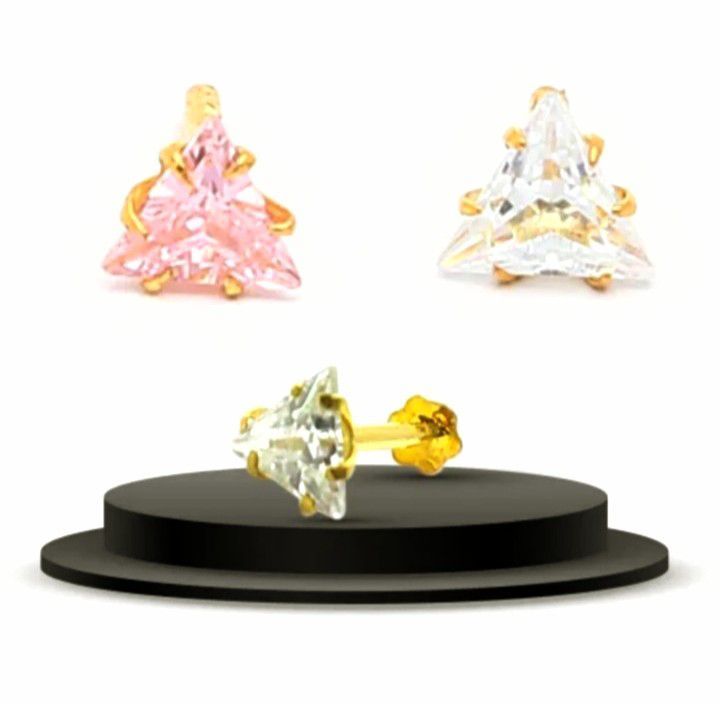 Black Triangle Nose Pin For Women