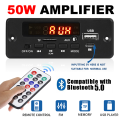 50W Amplifier 12V MP3 Decoder Board 25W 5V 18V Bluetooth 5.0 USB TF FM Radio Module For Speaker With Handsfree Voice Record.