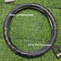 Carbon Fiber With Artificial Leather Universal Car Steering Wheel Cover. 