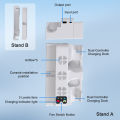 Horizontal Stand and Cooling Station with 3-Level Cooling Fan Dual Controller Charger for PS5 Slim/PS5 Pro Disc/Digital Edition. 