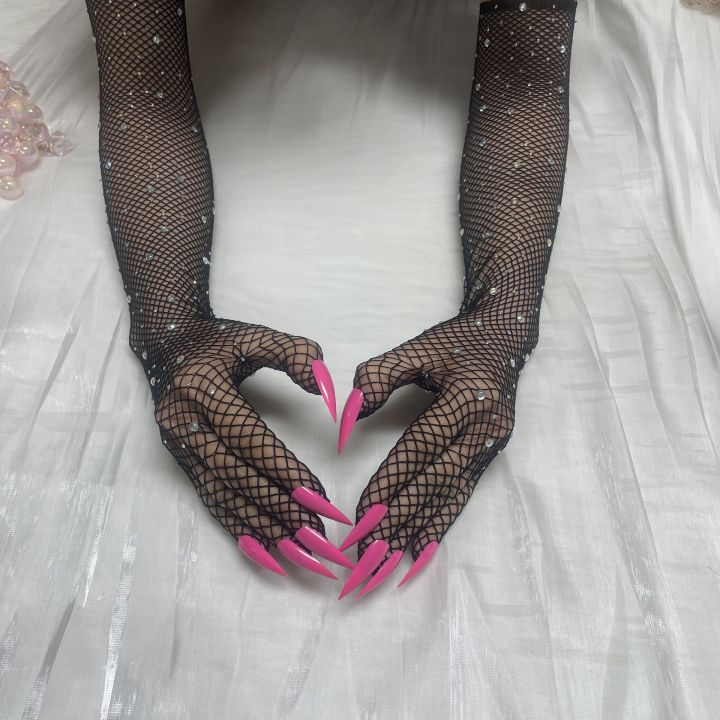 Female%20%20Thin%20Hollow%20Flash%20Drilling%20Mesh%20Fishing%20Net%20Cosplay%20Halloween%20Dance%20Nighub%20Wedding%20Party%20Accessories%20Nail%20Gloves%20-%20Image%204