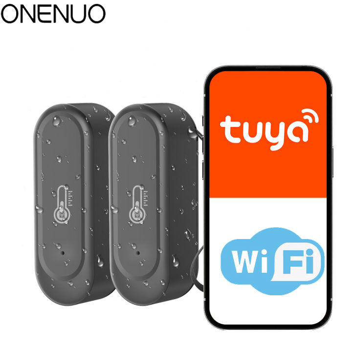 1/2PCS New WIFI Temperature and Humidity Sensor IP65 Outdoor Waterproof Tuya APP  Hygrometer Thermometer Support Alexa 