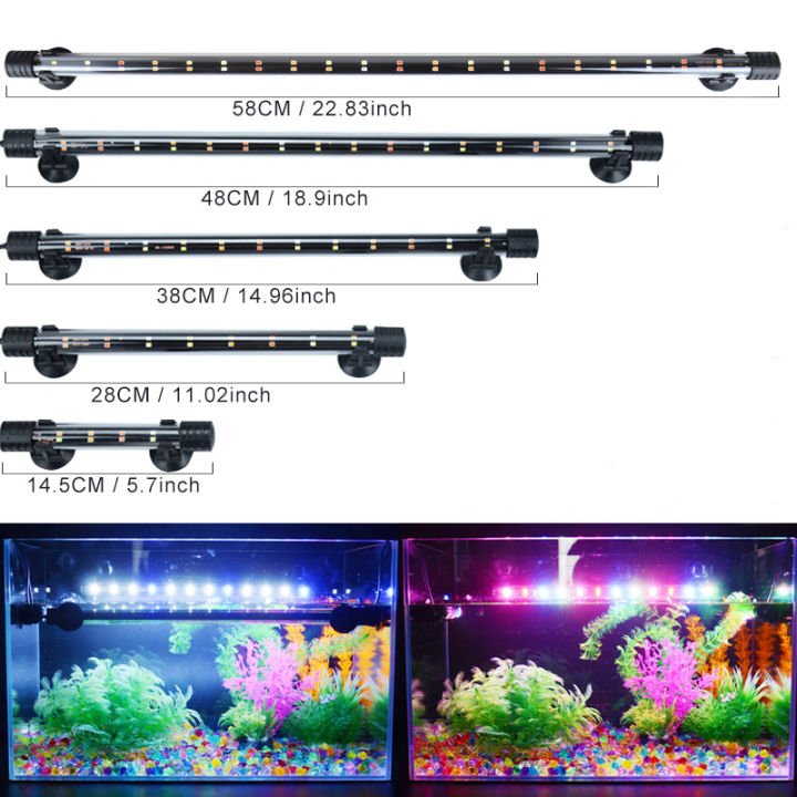 14-58CM Aquarium Light Fish Tank Submersible Light Lamp Waterproof Underwater LED Lights Aquarium Lighting