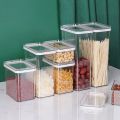 Plastic Airtight Food Storage Containers Stackable Organizing with Lids for Kitchen Pantry Cereal Snack Sugar Coffee 3 Sizes. 