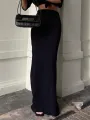 Fashion For Women Black Long Skirts High Waist Slim Seamless Elegant Ladies Gown Casual Summer 2024 New Female Maxi Skirts.