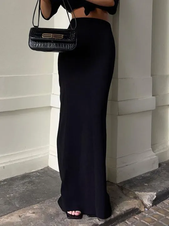 Fashion%20For%20Women%20Black%20Long%20Skirts%20High%20Waist%20Slim%20Seamless%20Elegant%20Ladies%20Gown%20Casual%20Summer%202024%20New%20Female%20Maxi%20Skirts%20-%20Image%203