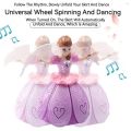 Pink Princess Doll Children's Electric Toy Uniersal Wheel Dance Fairy Lights Princess Light Toys for Girls. 