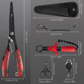 Functional Fishing Pliers Made of Stainless Steel, Wire Cutters, Hook Remover, Anti-Rust Coating, Fishing Tools.. 