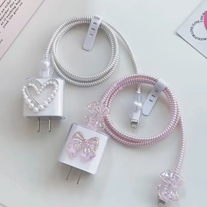 3D%20Pink%20Bow%20Cable%20Charger%20Protector%20Cover%20For%20IPhone%20IPad%2018W%2020W%20Original%20Charger%202024%20New%20Data%20Line%20Spiral%20Winder%20Protective%20-%20Image%204