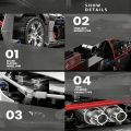 Supercar Racing Model Building Blocks Set DIY Mechanical Hypercar Bricks Kit Educational STEM Toy for Collection.