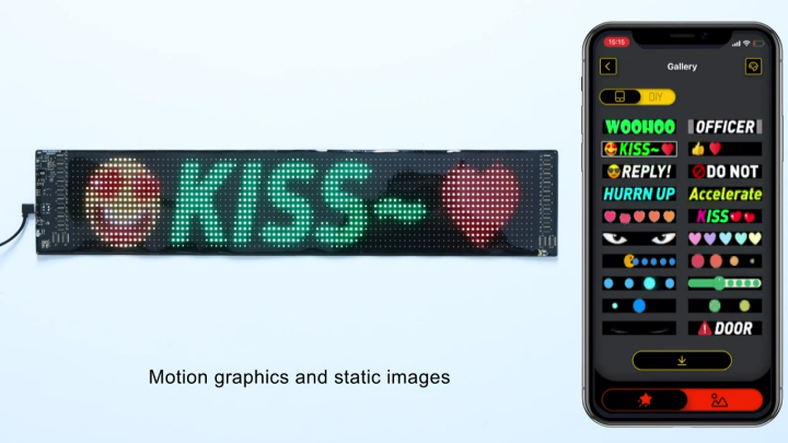 Smart Bluetooth LED Display Screens RGB LED Module Sign Matrix Pixel LED Panel Scrolling Signboard Advertising Light Car Decor
