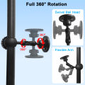 Magnetic Phone Handlebar Clamp Mount with Metal Long Arm For iPhone MagSafe Phones, for Gym Bike Treadmill Fitness Equipment.
