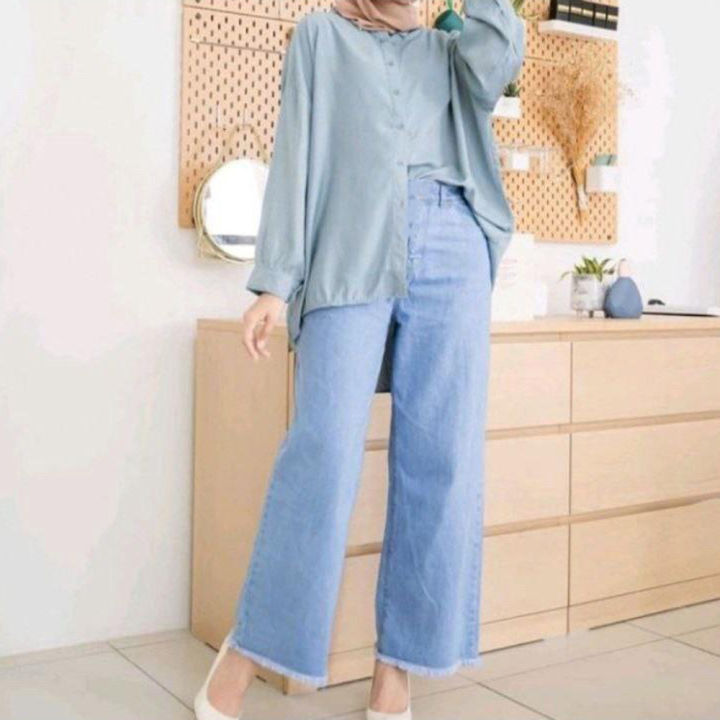 Denim Plazzo pant Stylish new Trendy look Jeans Pant For Women