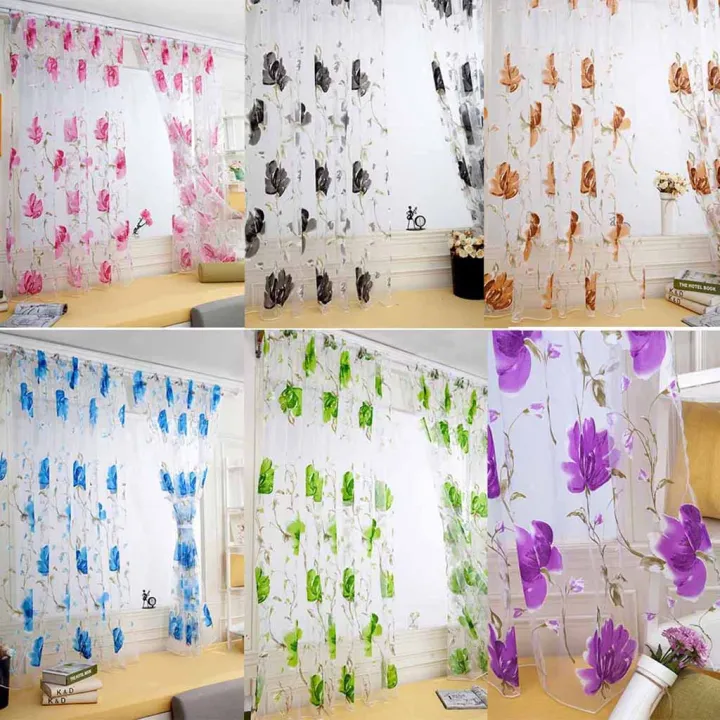 Flower%20Blossoms%20Black%20Tulle%20Curtains%20For%20Living%20Room%20Bedroom%20Decoration%20Chiffon%20Sheer%20Voile%20Kitchen%20Window%20Curtain%20-%20Image%202