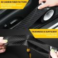 7cm X 10Feet 5D Super Glossy Car door sill anti-collision strip Carbon fiber texture sticker Anti-scratching Protective Tape Car Accessories. 
