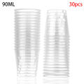 Reusable Transprent Plastic Disposable Dessert Cups Round Pudding Boxes Cupcake Muffin Cup Mould Kitchen Drinks Tools 50/90ml.