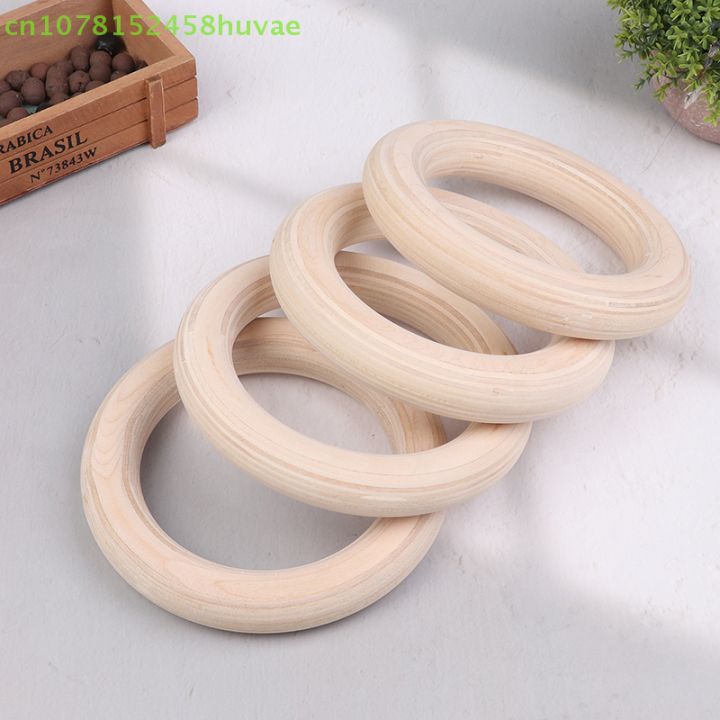 2 Pcs/Pairs Wooden Ring Portable Crossfit Gymnastics Rings Gym Shoulder ...