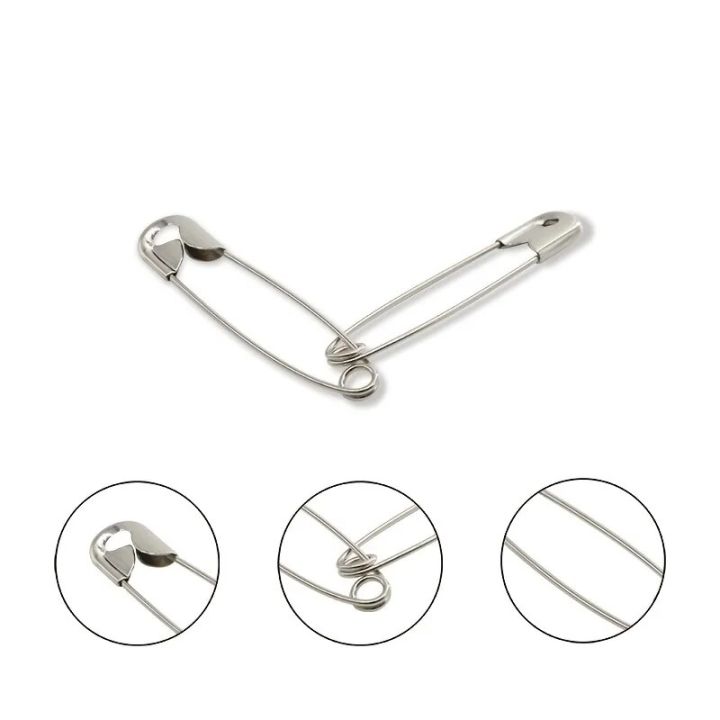 150pcs/box%204%20Sizes%20Metal%20Safety%20Pins%20Rust%20Resistant%20Brooch%20Sets%20for%20Needlework%20DIY%20Sewing%20Tool%20Pin%20Clothing%20Findings%20Accessory%20-%20Image%203