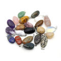 2/5/7pcs Natural Stone Crystals Pendant Amethyst Quartz Smooth Polished Gemstone Charms for Jewelry Making DIY Necklace Earrings. 