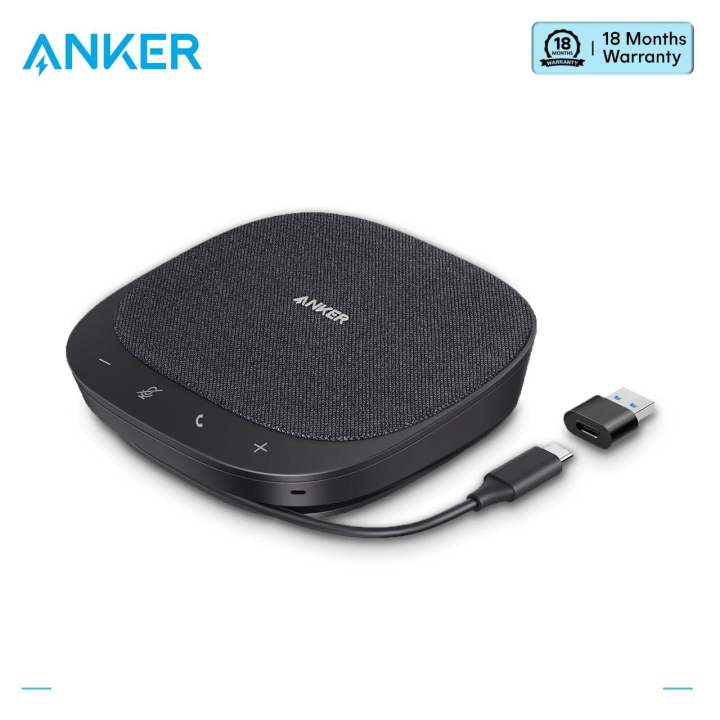 Anker PowerConf S330 USB Speaker , Conference Speaker for Home Office , Smart Voice Filter , Plug & Play , 4 Microphones for 360° Room Coverage , Clear Sound Profile