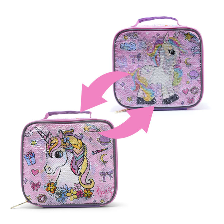 BLING%20BABIES%20Children's%20tote,%20lunch%20bag,%20double%20sided%20unicorn%20sequin%20design,%20pink%20and%20purple,%20suitable%20for%20carrying%20food%20-%20Image%204