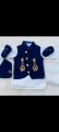 4 item Combo Pasni Set For Boy Baby , Includes Pasni Set , Pearl Chain , Silver Coated Bowl Spoon Set , Rice Feeding Banner 6 Month + (Blue Color). 