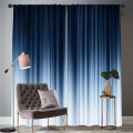 2pcs Modern Blue Gradient Pattern Curtains, Designed for Light Blocking, Premium Material, Suitable for Living Room, Bedroom, Da. 
