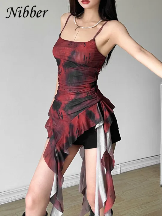 Nibber%202026%20Summer%20Sisters%20Party%20Gradient%20Retro%20Ruffles%20Sweet%20Gentle%20%20Hot%20Cool%20Cool%20Women'S%20Thin%20Mini%20Tassel%20Sling%20Dress%20-%20Image%204