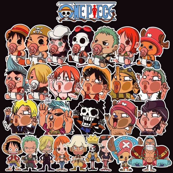 OnePiece 28 sheets Japan anime cartoon big size anime 10-12cm one piece reusable sticker