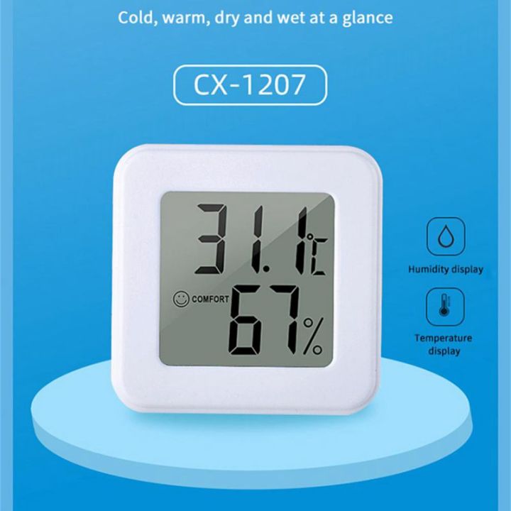 White Mini Electronic Temperature and Humidity Meter Car Thermometer