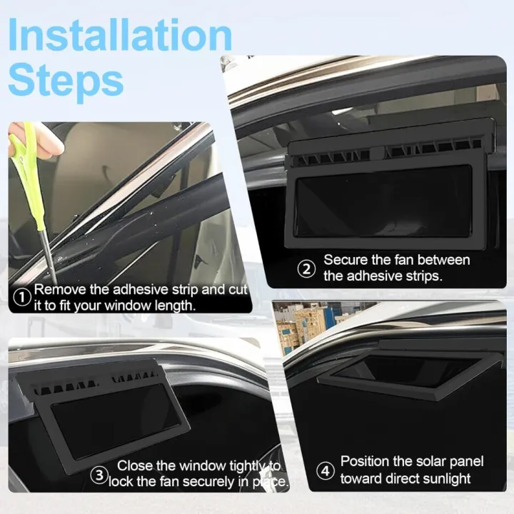 New%203%20Head%20Car%20Exhaust%20Fan%20USB%20Rechargeable%20Solar%20High%20Wind%20Power%20Air%20Circulation%20Cooling%20Heat%20Dissipation%20No%20Tool%20Easy%20Install%20-%20Image%205