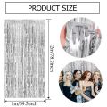 1/2/3Pack Glitter Party Backdrop Metallic Foil Tinsel Fringe Curtain Birthday Wedding Graduations Decoration Anniversary Photo..