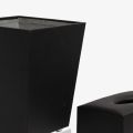 Black Leather Dustbin & Tissue Box Set | Leather Dustbin Set. 