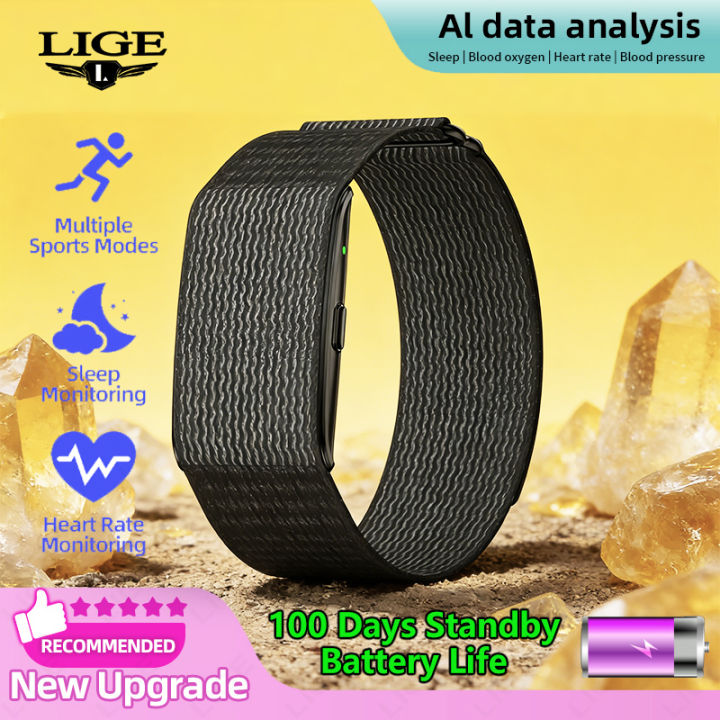 LIGE New Al data analysis Screenless Smart Bracelet Heart Rate Blood Oxygen Waterproof Long Battery Life Fitness 2026 Smartwatch