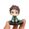 5 Style/Set Q Version Demon Slayer Sitting Ghost Doll Tanjiro Nidouzi Inosuke Zenizu Figure Action Figure Movie Model Toys Doll. 