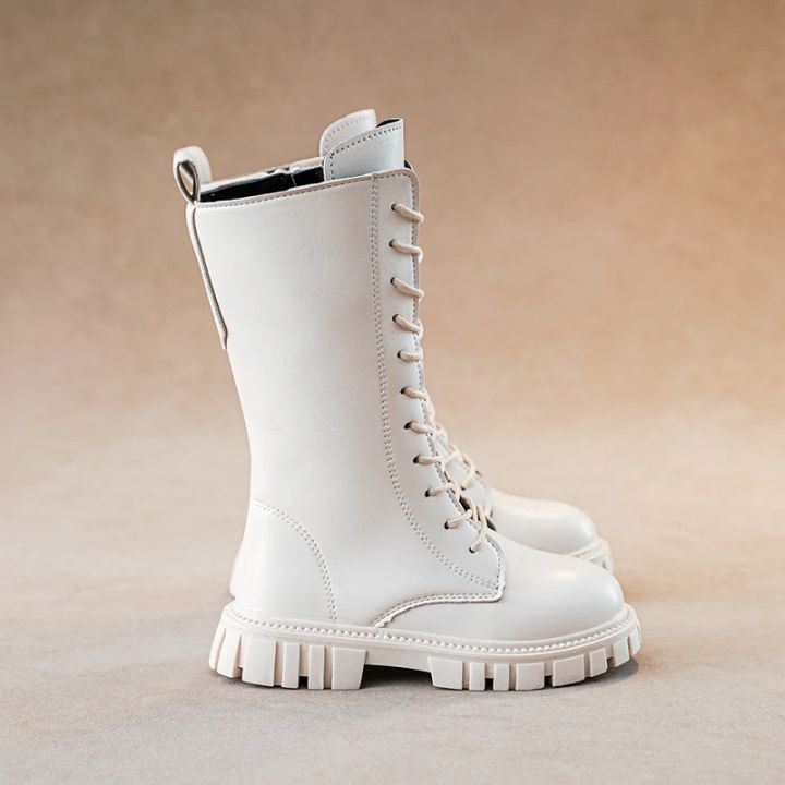 Autumn/Winter%20ZIP%20Fashion%20Cool%20Baby%20Girls%20Warm%20Square%20Heel%20Round%20Toe%20Casual%20Lace-Up%20Comfortable%20Kids%20Black%20Mid%20Boots%20-%20Image%205