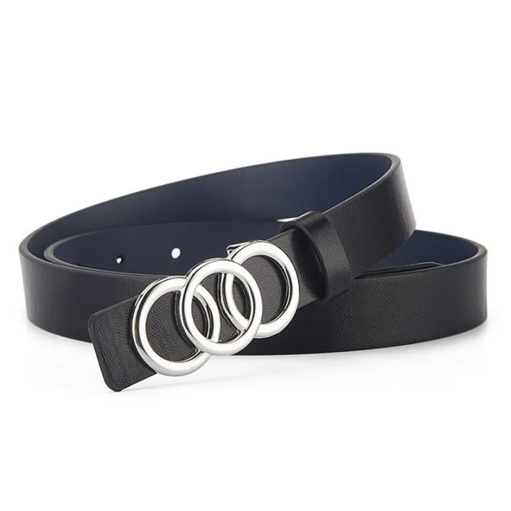 1pc%20New%20Women's%20Belt%20Fashion%20Silver%20Three%20Circle%20Buckle%20Belt%20Versatile%20Personalized%20PU%20Leather%20Belt%20Paired%20With%20Jeans%20Lady%20Belt%20-%20Image%206