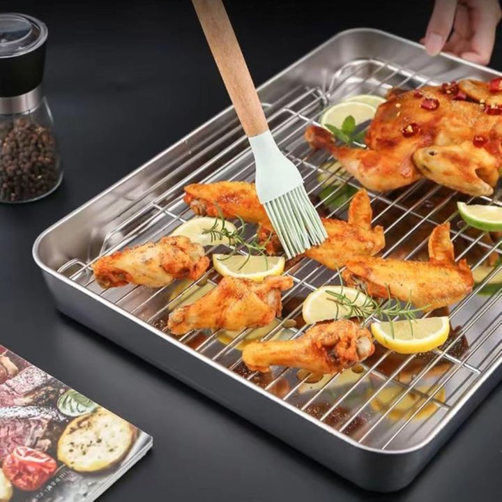 304%20Stainless%20Steel%20Baking%20Tray%20Set%20with%20Grill%20Metal%20Rectangular%20Cooling%20Rack%20Grilling%20Tools%20BBQ%20for%20Kitchen%20Outdoor%20Camping%20-%20Image%202