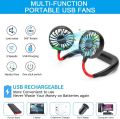 Portable Neck Fan comes with USB Rechargeable, Hands-Free Bladeless Mini Fan with 3 Speeds Mode, 48 Air Outlets, Portable Wearable Design for Travel, Sports, and Office Use (Black). 