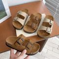 New Summer Kids Beach Cork Slippers for Girls Boys Children Outdoor Casual Non-slip Flat with Slide Shoe.