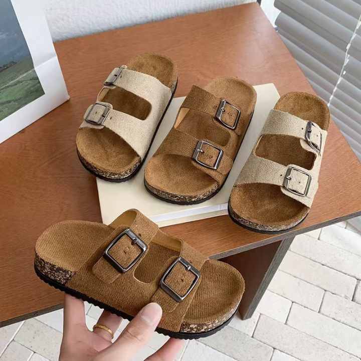 New Summer Kids Beach Cork Slippers for Girls Boys Children Outdoor Casual Non-slip Flat with Slide Shoe