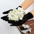 Simple Wedding Bridal Black Short Gloves Cozy Velvet Handschuh Wrist Finger Brides Bridesmaid Gloves.