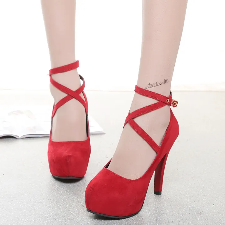 2024%20Summer%20Outdoor%20Dress%20Ankle%20Strap%20Bukle%20Strap%20Women's%20Pumps%20Round%20Toe%20Thin%20Heel%20Shoes%20for%20Women%20High%20Heel%20Shallow%20Shoes%20-%20Image%205