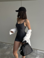 Solid Backless Tank Bodysuit Hot Camisole Top Jumpsuit Women's Bodycon Summer Black Sleeveless Slim Rompers Y2k Clothing.